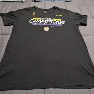 LSU 2019 Football National Championship Black Nike Unisex T-shirt Size Large